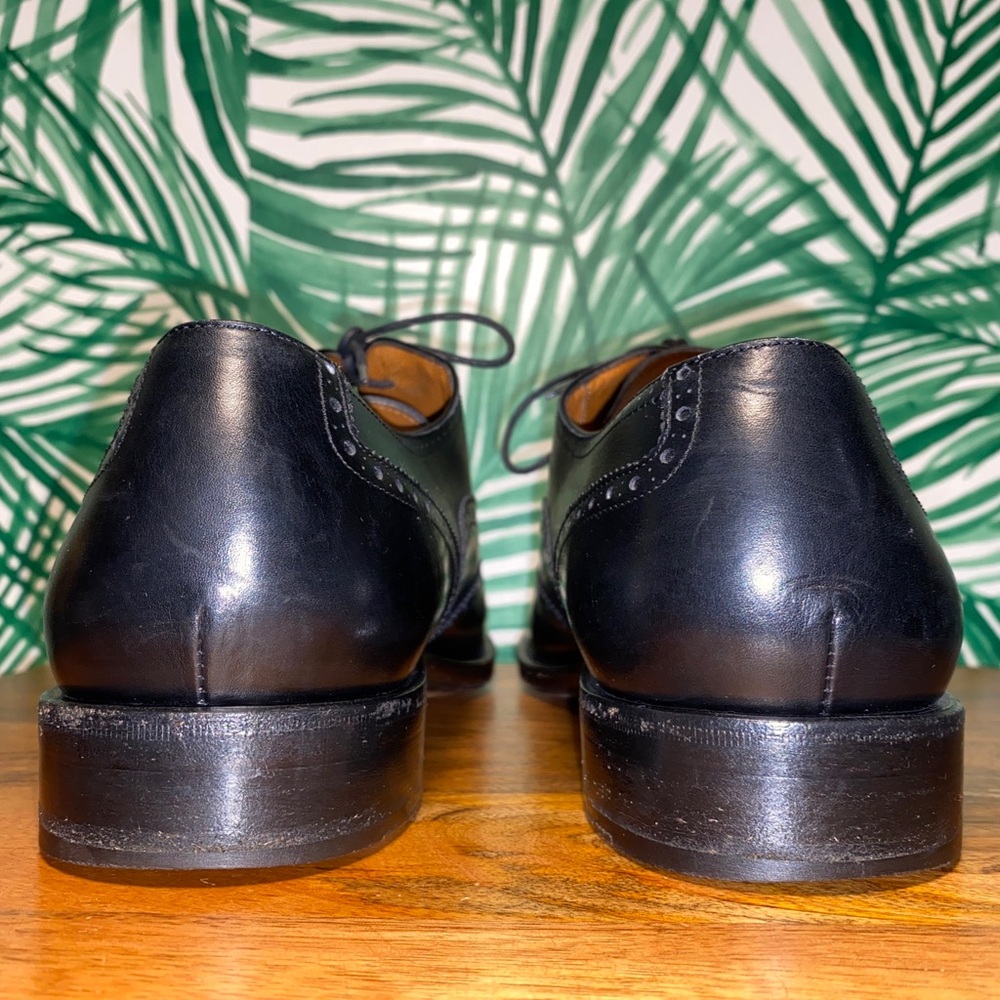 Salvatore Ferragamo Tramezza Black Leather Wingtip Oxfords Men’s 12 D - Picture 5 of 13